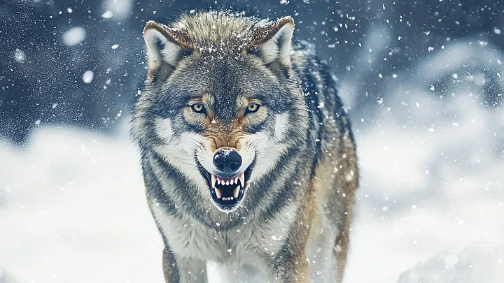 Verzweifelter Mann verirrt sich während eines Schneesturms - dann bemerkt er Augen, die ihn beobachten
