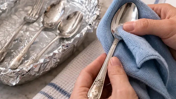 Der 5-Minuten-Trick mit Alufolie, der angeschlagenes Silberbesteck wieder zum Glänzen bringt