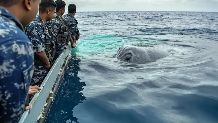 Imagens encontradas: Fuzileiro naval fica cara a cara com criatura gigante embaixo d'água