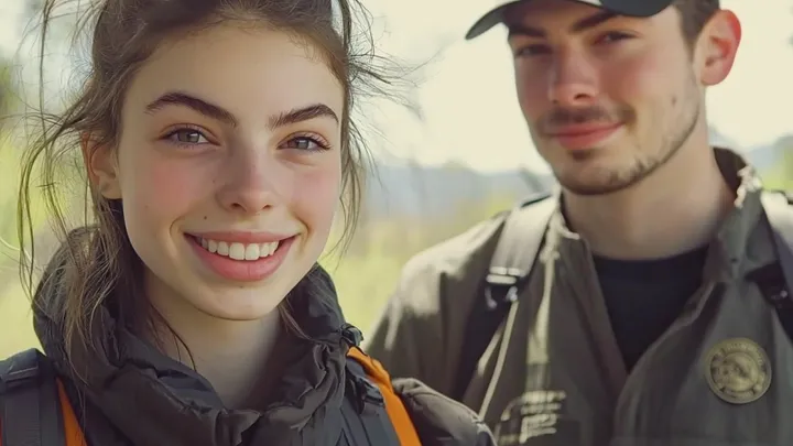 Bobcat selvagem se aproxima de uma mulher, e ela decide segui-lo