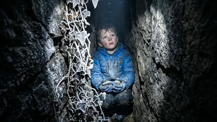 Un niño desaparece en un bosque helado. Horas después, su padre oye un extraño sonido de golpecitos