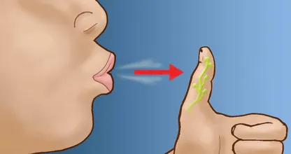 Kleiner Test: Puste für ein paar Sekunden an deinem Daumen! Warum? Erfahre hier, welche positiven Auswirkungen das haben kann!
