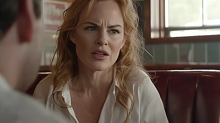 Anspruchsvolle Dame in einem Restaurant bekommt ihr Karma auf dem Silbertablett serviert