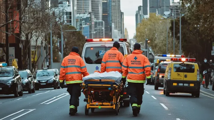 ¿Alguien puede ayudar? Un hombre herido se desploma en una calle atestada de gente