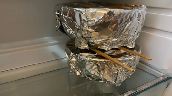 Want to double the amount of space in your fridge? Use chopsticks!