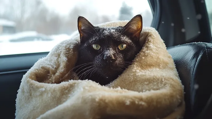 Homem encontra um gato à beira do congelamento - mas o que ele estava escondendo sob sua barriga é inacreditável!