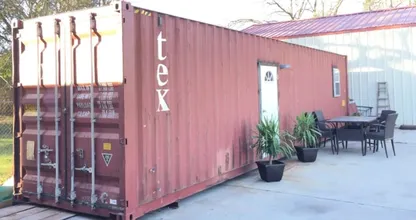 From the outside it looks like any old shipping container, but wait until you see the inside!