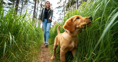 Puppy Disappears Into Tall Grass – What Crawls Out Beside It Leaves Owner Frozen