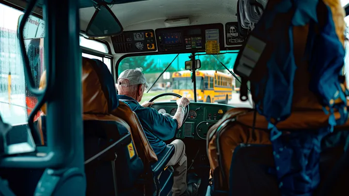 Een jongen ruikt iets vreemds in de schoolbus, kijkt één keer naar de chauffeur en belt 911