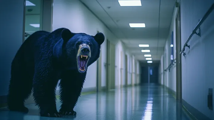 Un orso irrompe in ospedale: l'infermiera è in lacrime per quello che porta in bocca