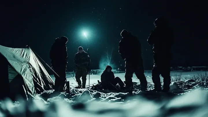 Er dachte, er sei allein auf dem Eis - bis ein riesiger Eisbär auftauchte