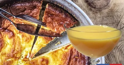 Rezept: Käsekuchen mit Eierlikör.