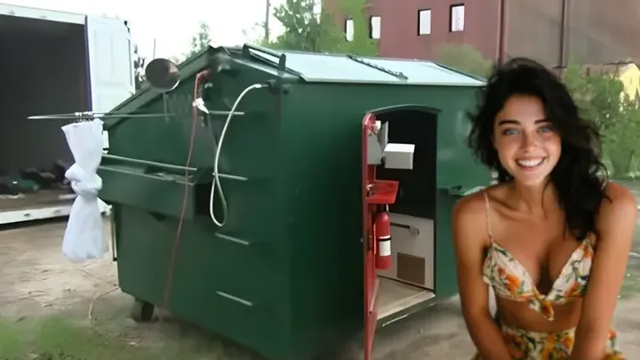 Sie werden nicht glauben, wie diese junge Frau einen Müllcontainer in ein kleines Haus verwandelt hat - das Innere wird Sie überraschen!