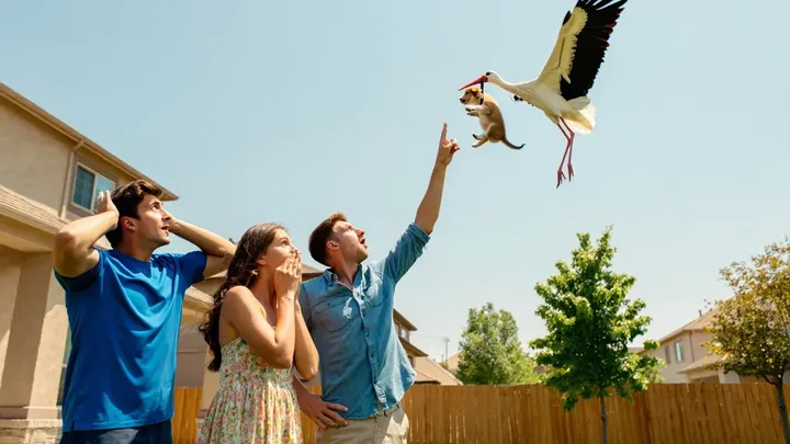 Stork Snatches Puppy from Garden – What the Neighbors Discover Will Blow Your Mind!