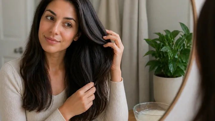 Elle a utilisé de l'eau de riz sur ses cheveux après que son amie lui ait recommandé de le faire - et c'est ce qui est arrivé