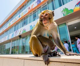 Monkey Visits Children’s Hospital Every Day – The Reason Why Will Melt Your Heart