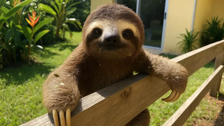 Sloth Appears at Back Door Every Morning – What It’s Guarding Leaves Family Speechless