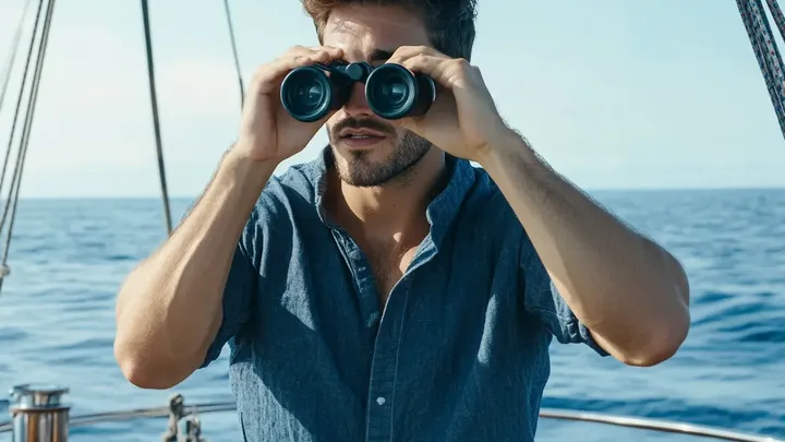Un hombre fotografía a su mujer embarazada a bordo de un yate y ve algo irreal al fondo.