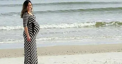 Hombre fotografía a esposa embarazada y ve algo increíble en el fondo
