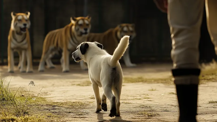 Cão cria 3 filhotes de tigre - anos depois, a tratadora do zoológico começa a chorar quando o tigre faz o inesperado