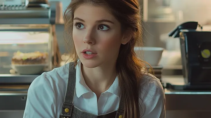 Anspruchsvolle Dame in einem Restaurant bekommt ihr Karma auf dem Silbertablett serviert