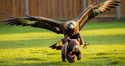 Un'aquila strappa un cucciolo d'orso dal cortile: quello che scoprono i vicini vi lascerà a bocca aperta!