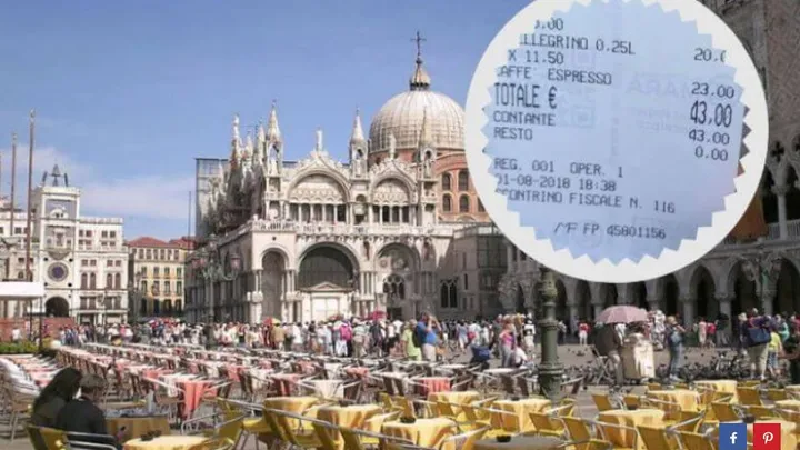 Tourist in Italien ist sprachlos: “habe 43 Euro für 2 Tassen Kaffee und 2 kleine Wasser gezahlt!"