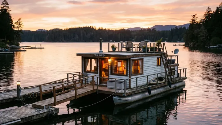She Ditched the City for a $200k Houseboat, and Now Her Commute is a Kayak!