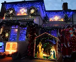 This Christmas-crazy couple already put up their decorations and there are over 10,000 lights!