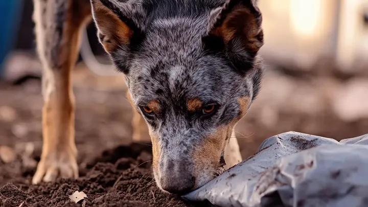 Cão cava um buraco enorme por 11 horas seguidas - o que ele descobre deixa todos em silêncio