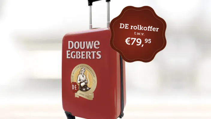 Wie heeft er lieve buren? Doe mee en pak een rolkoffer van Douwe Egberts mee!