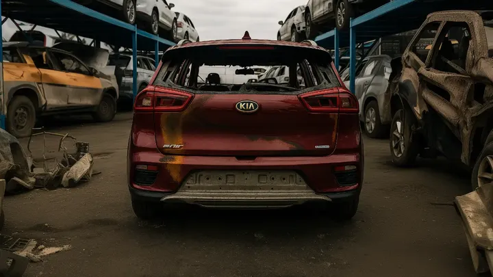 Carro elétrico queimado vai parar no ferro-velho, mas os trabalhadores encontram algo totalmente inesperado