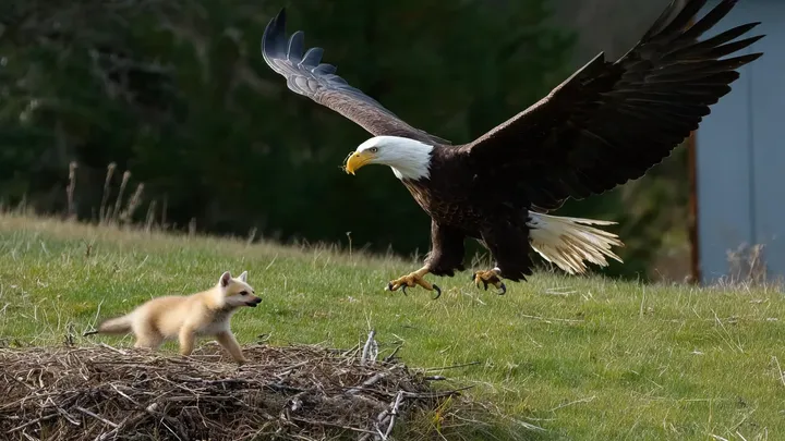 Adler schnappt Baby-Fuchs aus dem Garten - was die Nachbarn entdecken, wird Sie umhauen!