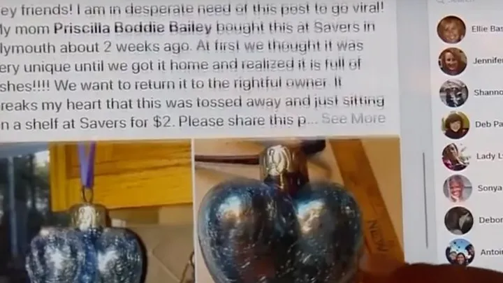 Madre cae de rodillas en estado de shock después de comprar esta decoración en una tienda de segunda mano