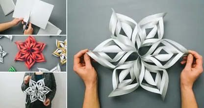 Wow, these beautiful 3D snow flakes are super easy to make! Perfect for Christmas!