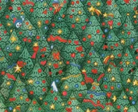 Pretty much impossible: can you spot the hidden bird in between the Christmas trees?