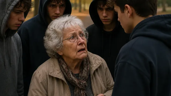 Teens Gather Around Elderly Woman. She Bursts Into Tears When They Say This 