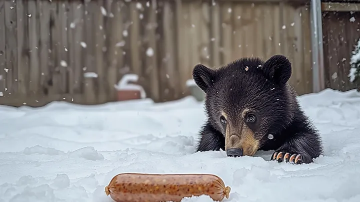 Un uomo trova un cucciolo d'orso sull'orlo del congelamento, ma quello che nascondeva sotto la pancia è incredibile!