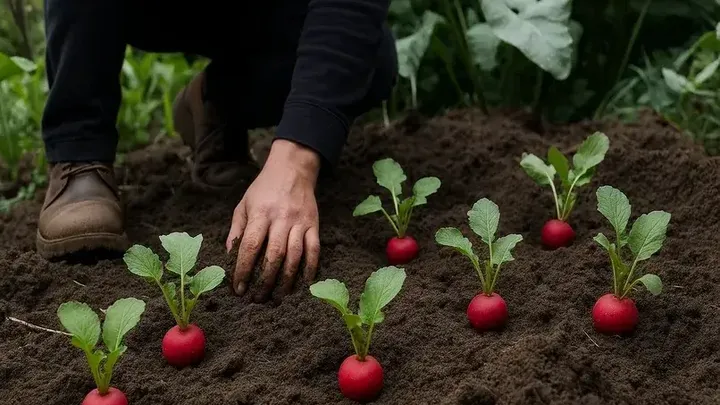 大根を庭中に植えよう： 一週間後に何が起こるか見てみよう！