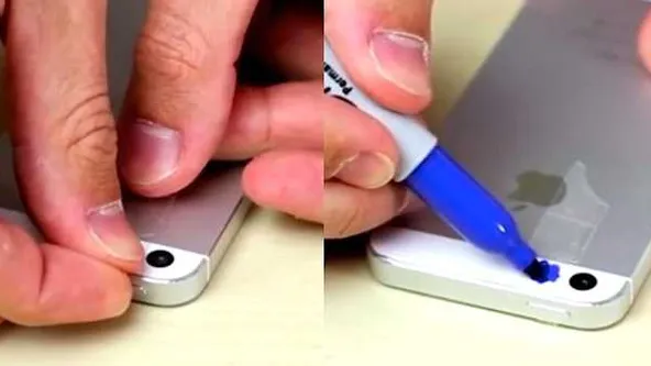 Er klebt Klebeband auf den Handy Blitz und bringt so das Unsichtbare zum Vorschein!