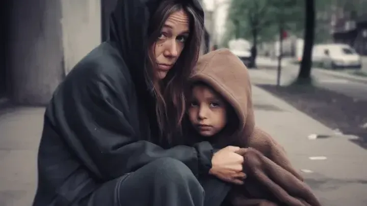 Mother with baby turns to begging to survive, then her secret is discovered.