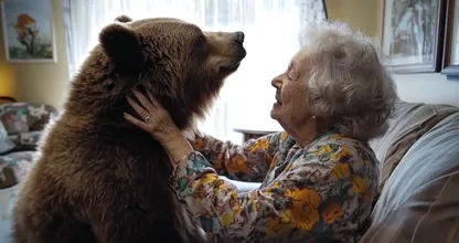 This Elderly Lady Lives Together With a Brown Bear
