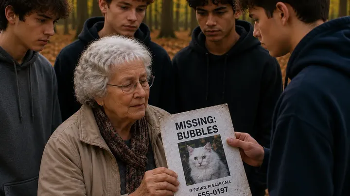 Teens Gather Around Elderly Woman. She Bursts Into Tears When They Say This 