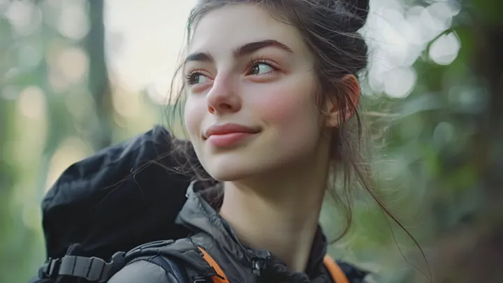 Bobcat selvagem se aproxima de uma mulher, e ela decide segui-lo
