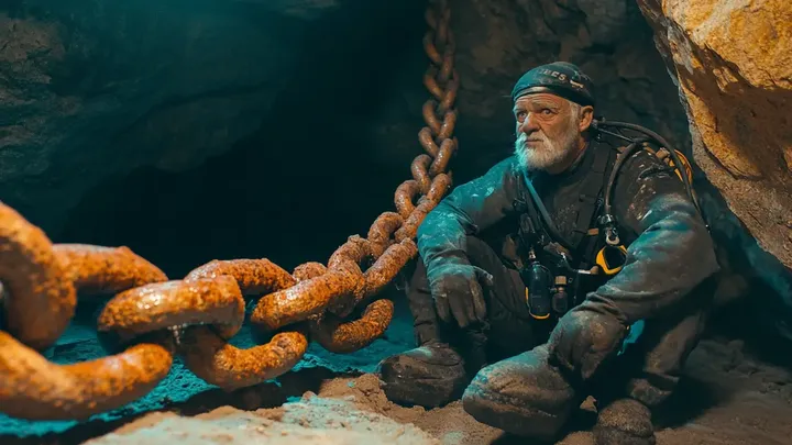 Pescador encontra uma corrente gigante enferrujada - moradores locais o alertam para não tocá-la
