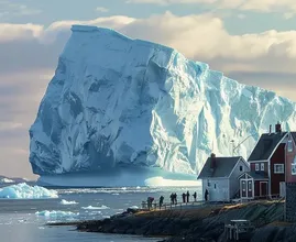 Un iceberg se desplaza peligrosamente cerca de una aldea: los lugareños palidecen al ver lo que hay dentro