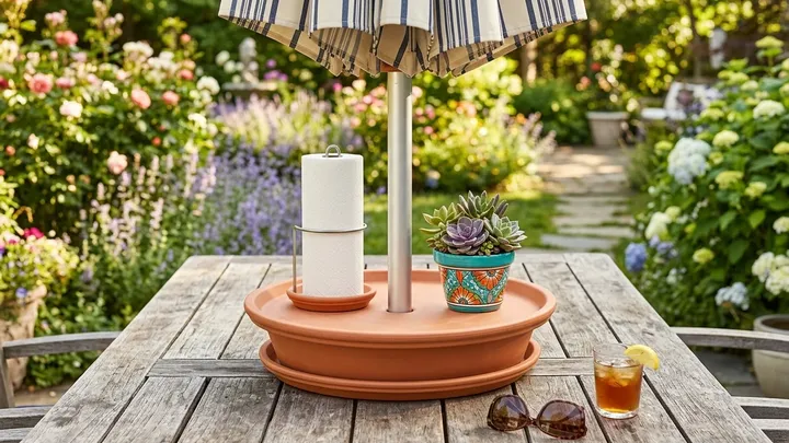 Sie spannt eine Plane über ihre Terrasse – diese und weitere geniale Ideen für den Sommer im Garten!