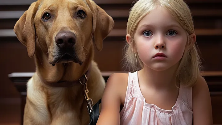 Una niña de 7 años hace una señal secreta a su perro: el juez interrumpe el juicio