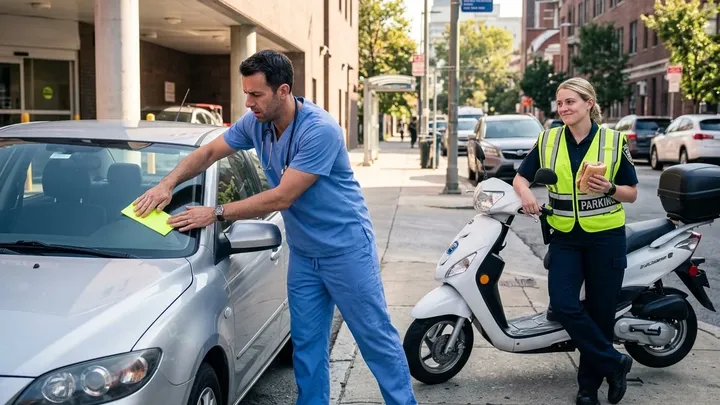 Ein Arzt hatte es satt, dass Autos die Einfahrt zur Rettungswache blockierten – also nahm er die Sache selbst in die Hand