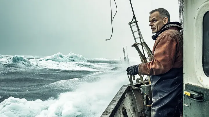 Urso polar tenta chamar a atenção de um navio de pesca. Quando a tripulação percebe o motivo, eles baixam um navio de resgate